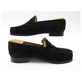 JM Weston-JM WESTON SHOES 180 Church´s Loafers 7.5D 41.5 SUEDE LOAFERS SHOES SHOES-Black