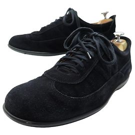 CHAUSSURES JM WESTON BASKETS TRAINER 571 DAIM NOIR 8.5D 42.5 SUEDE SHOES Noir
