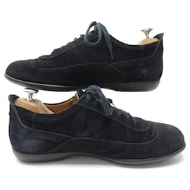 JM Weston-JM WESTON SNEAKERS TRAINER SHOES 571 Black suede flats 8.5D 42.5 SUEDE SHOES-Black