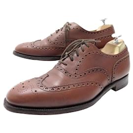 Church's-CHURCH'S OXFORD CHETWYND SHOES 9.5g 43.5 FLOWERED TOE SHOES-Brown
