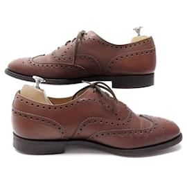 Church's-CHURCH'S OXFORD CHETWYND SHOES 9.5g 43.5 FLOWERED TOE SHOES-Brown