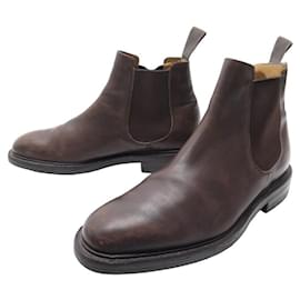 Church's-CHURCH'S SHOES GOODWARD R ANKLE BOOTS 6.5g 40.5 BROWN LEATHER CHELSEA BOOTS-Brown