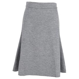 The row-The Row Flared Skirt in Grey Wool-Grey