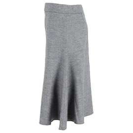 The row-The Row Flared Skirt in Grey Wool-Grey