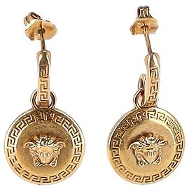 Versace Medusa Drop Earrings in Gold Metal Golden