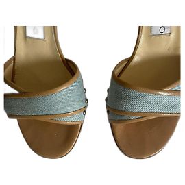 Jimmy Choo Mules Beige Light blue