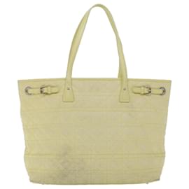 Christian Dior-Christian Dior Lady Dior Canage Tote Bag Coated Canvas Giallo Auth bs5871-Giallo