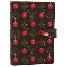 Louis Vuitton-LOUIS VUITTON Monogram Cherry Agenda PM Day Planner Cover R21023 Auth LV 44516A-Rouge,Monogramme