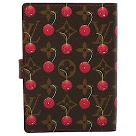 Louis Vuitton-LOUIS VUITTON Monogram Cherry Agenda PM Tagesplaner-Cover R21023 LV Auth 44516BEIM-Rot,Monogramm