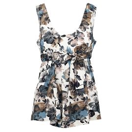 Marni Top floreale con cintura Multicolore