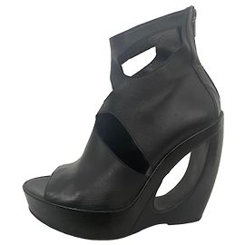 Ann Demeulemeester open toe boots Black