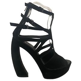 Ann Demeulemeester suede sandals Black
