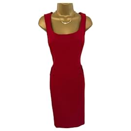 Autre Marque-Vestido feminino sem manga vermelho escuro James Lakeland, Escritório Reino Unido 10-Vermelho