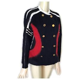 Louis Vuitton-***Louis Vuitton Mohair Jacket-Black,White,Red,Multiple colors