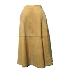 Yohji Yamamoto-***Falda de cuero de gamuza Y de Yohji Yamamoto-Marrón claro