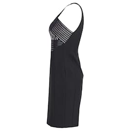 Versace-Versace Collection Crystal Embellished Sleeveless Fitted Dress in Black Polyester-Black