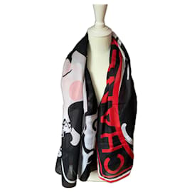 Chanel-Coco sarong-Black,White,Red