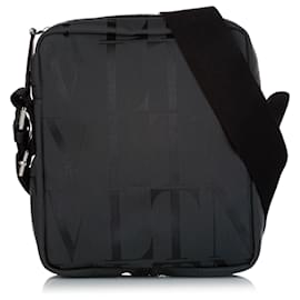 Valentino-Valentino Gray VLTN Times Crossbody Bag-Black,Grey