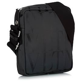 Valentino-Valentino Gray VLTN Times Crossbody Bag-Black,Grey