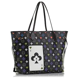 Louis Vuitton-Louis Vuitton Black Monogram Game On Neverfull MM-Black,Multiple colors