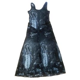 Jean Paul Gaultier Langes Mesh Kleid Grau Andere Grau Anthrazitgrau