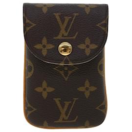 Louis Vuitton-Estojo para celular LOUIS VUITTON Monogram Etui Telephonne MM M66546 LV Auth th3708-Monograma