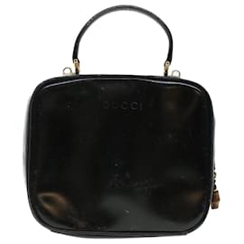 Gucci-Bolsa cosmética GUCCI Vanity Esmalte 2maneira Black Auth 44406-Preto