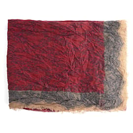 Valentino-Valentino Red Lace Printed Scarf-Red