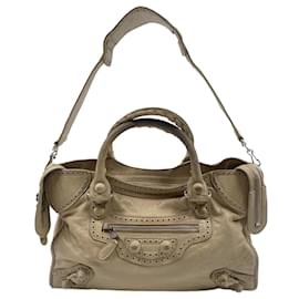 Balenciaga-Beige Balenciaga Lambskin City-Beige