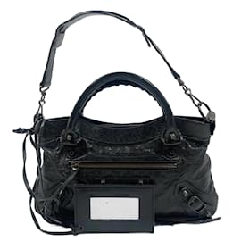 Balenciaga-Black Balenciaga Leather First-Grey