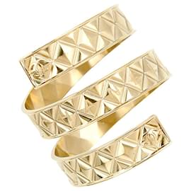 Chanel-* Chanel Armband CC Mark Logo Armreif Spirale-Golden