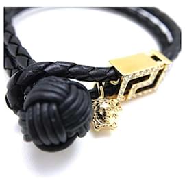 Versace-* VERSACE Bracelet-Black,Golden