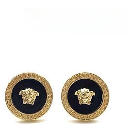 * Abotoaduras Versace Men's Medusa Resin Abotoaduras Preto Gold hardware