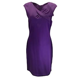 Autre Marque-St. John Purple Silk Lined Viscose Knit Midi Dress-Purple