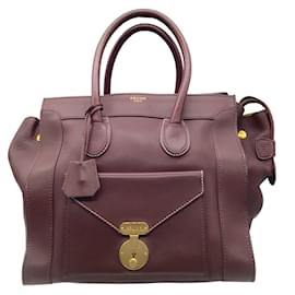 Céline-Celine Burgundy Envelope Luggage Leather Tote Bag-Purple
