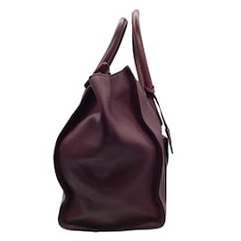Céline-Celine Burgundy Envelope Luggage Leather Tote Bag-Purple