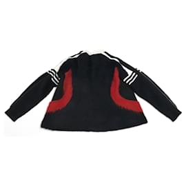 Louis Vuitton-***Louis Vuitton Wool Jacket Coat-Black,White,Red,Gold hardware