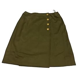 Chanel-***Chanel Wrap Skirt-Green,Khaki