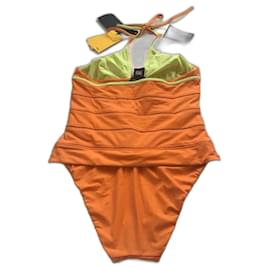 Fendi-***Costume da bagno intero Fendi arancione neon-Multicolore