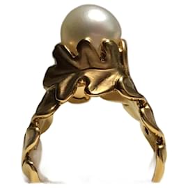 Autre Marque-***Angela Cummings 18K Gold Pearl Cocktail Ring-Gold hardware
