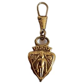 Gucci-gucci 1980's Gold Plated knight soldier bag charm, keychain and bag zipper-Gold hardware