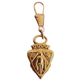 Gucci-gucci 1980's Gold Plated knight soldier bag charm, keychain and bag zipper-Gold hardware