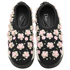 Christian Dior-Zapatillas deportivas Dior Fusion Slip-On en malla negra adornadas con lentejuelas-Negro