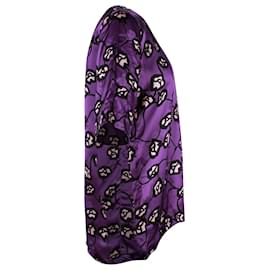 Marni-Marni Floral Print Blouse in Purple Viscose-Purple