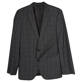 Hugo Boss-Completo blazer e tailleur pantalone scozzese Boss by Hugo Boss in lana grigia-Grigio
