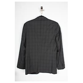 Hugo Boss-Boss by Hugo Boss Plaid Tailored Blazer and Trouser Suit Set in Grey Wool-Grey