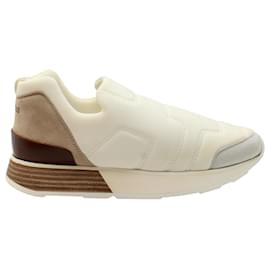 Hermès-Hermes Low Top Sneaker in Off White Suede And Polyamide-White