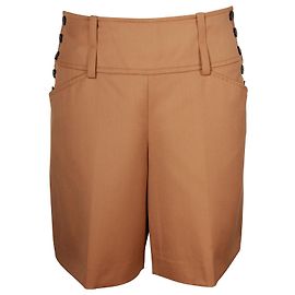 Hermès Hermes Side Button Above Knee Shorts in Camel Brown Wool Yellow Camel