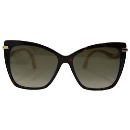 Jimmy Choo Selby Cat-Eye Sunglasses in Black Plastic Black