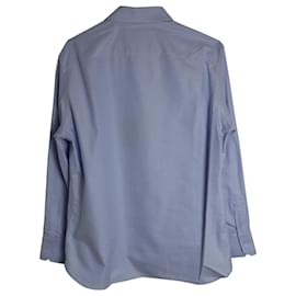 Louis Vuitton-Louis Vuitton Embroidered Logo Shirt in Light Blue Cotton-Blue,Light blue